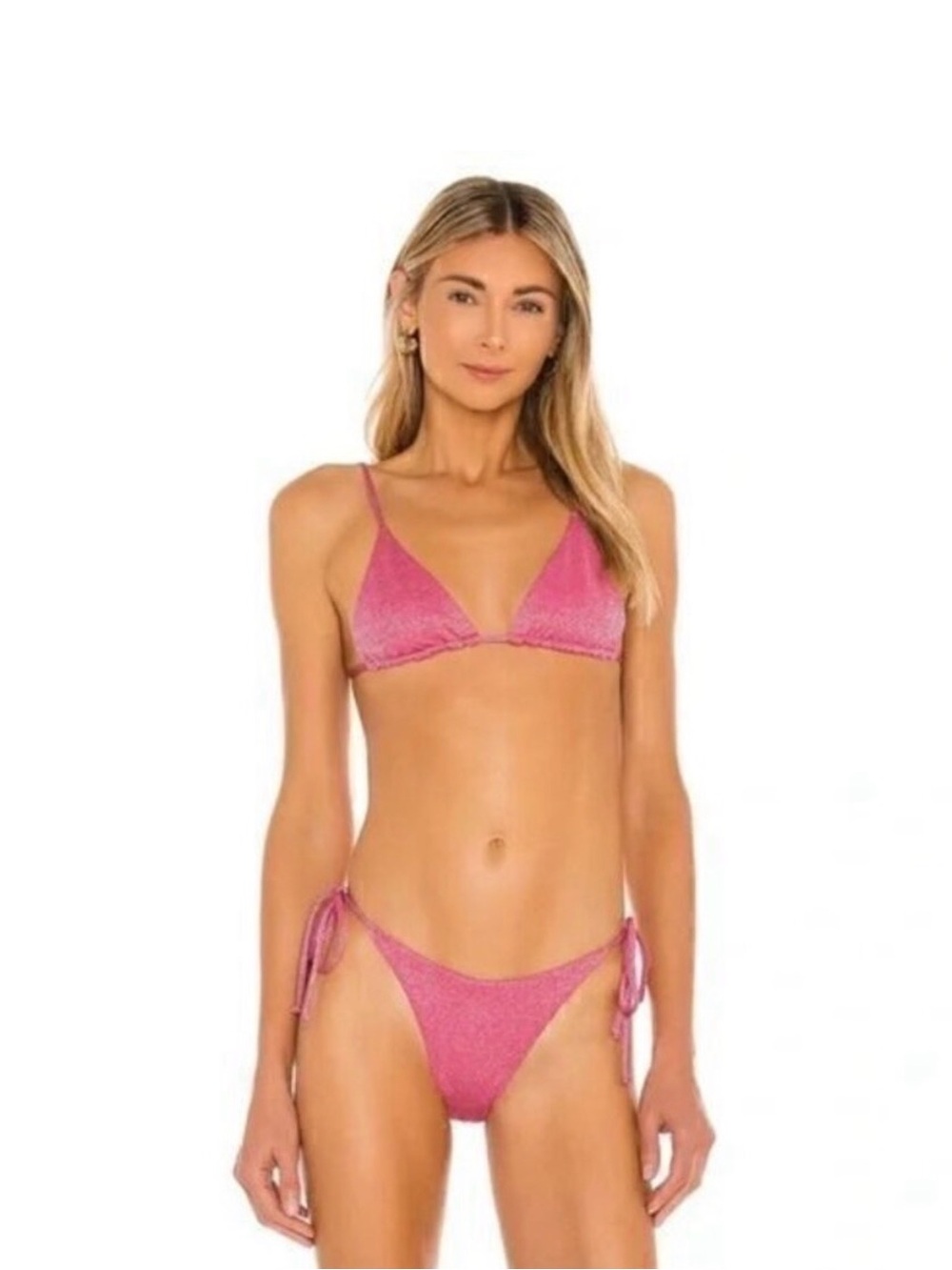 L*Space Women’s Pink Triangle Bikini Set - Classic Tie-Side Swimwear